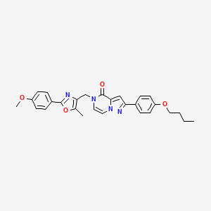 2-(4-butoxyphenyl)-5-((2-(4-methoxyphenyl)-5-methyloxazol-4-yl)methyl)pyrazolo[1,5-a]pyrazin-4(5H)-one