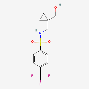 molecular formula C12H14F3NO3S B2644303 N-((1-(hydroxymethyl)cyclopropyl)methyl)-4-(trifluoromethyl)benzenesulfonamide CAS No. 1257548-99-4