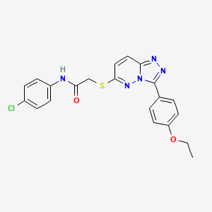 molecular formula C21H18ClN5O2S B2644304 N-(4-chlorophenyl)-2-((3-(4-ethoxyphenyl)-[1,2,4]triazolo[4,3-b]pyridazin-6-yl)thio)acetamide CAS No. 852436-69-2