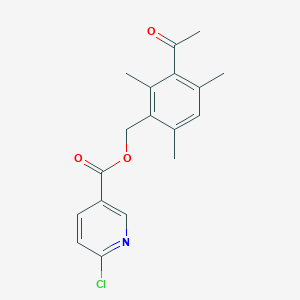 (3-Acetyl-2,4,6-trimethylphenyl)methyl 6-chloropyridine-3-carboxylate
