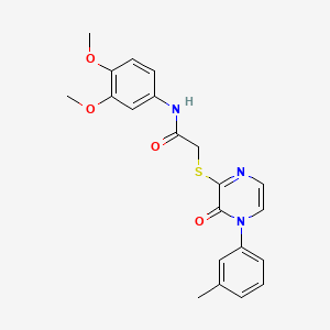 N-(3,4-dimethoxyphenyl)-2-[4-(3-methylphenyl)-3-oxopyrazin-2-yl]sulfanylacetamide