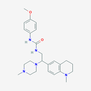 molecular formula C25H35N5O2 B2644314 1-(4-Methoxyphenyl)-3-(2-(1-methyl-1,2,3,4-tetrahydroquinolin-6-yl)-2-(4-methylpiperazin-1-yl)ethyl)urea CAS No. 1171371-80-4