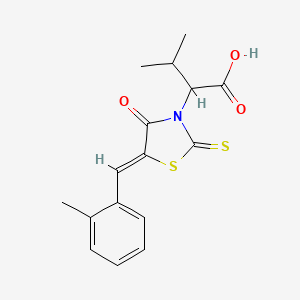 3-methyl-2-[(5Z)-5-[(2-methylphenyl)methylidene]-4-oxo-2-sulfanylidene-1,3-thiazolidin-3-yl]butanoic acid