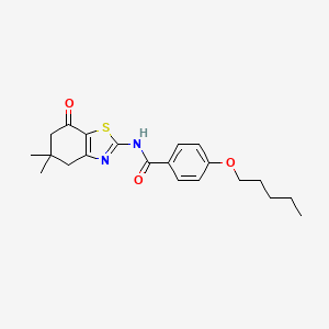 N-(5,5-dimethyl-7-oxo-4,5,6,7-tetrahydrobenzo[d]thiazol-2-yl)-4-(pentyloxy)benzamide