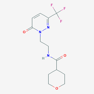 N-[2-[6-Oxo-3-(trifluoromethyl)pyridazin-1-yl]ethyl]oxane-4-carboxamide