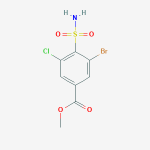 molecular formula C8H7BrClNO4S B2644362 Methyl 3-bromo-5-chloro-4-sulfamoylbenzoate CAS No. 2155856-04-3
