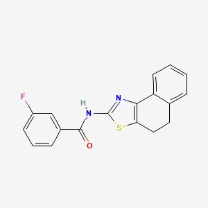 molecular formula C18H13FN2OS B2644366 N-(4,5-dihydronaphtho[1,2-d][1,3]thiazol-2-yl)-3-fluorobenzamide CAS No. 300541-66-6