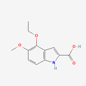 molecular formula C12H13NO4 B2644376 4-乙氧基-5-甲氧基-1H-吲哚-2-甲酸 CAS No. 887360-80-7