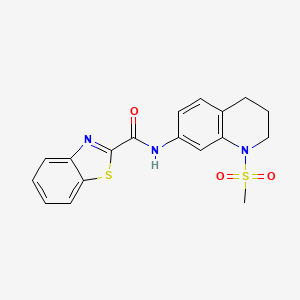 molecular formula C18H17N3O3S2 B2644385 N-(1-(methylsulfonyl)-1,2,3,4-tetrahydroquinolin-7-yl)benzo[d]thiazole-2-carboxamide CAS No. 1207033-54-2