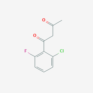 molecular formula C10H8ClFO2 B2644411 1-(2-Chloro-6-fluorophenyl)butane-1,3-dione CAS No. 1020040-14-5