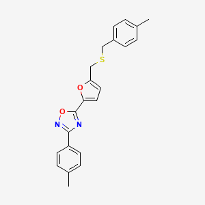 5-(5-(((4-Methylbenzyl)thio)methyl)furan-2-yl)-3-(p-tolyl)-1,2,4-oxadiazole