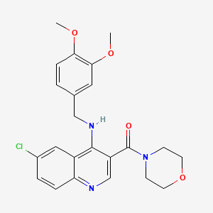 {6-Chloro-4-[(3,4-dimethoxybenzyl)amino]quinolin-3-yl}(morpholin-4-yl)methanone