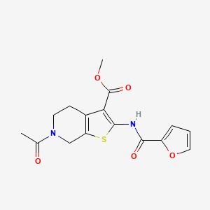 molecular formula C16H16N2O5S B2644458 methyl 6-acetyl-2-(furan-2-amido)-4H,5H,6H,7H-thieno[2,3-c]pyridine-3-carboxylate CAS No. 887893-93-8