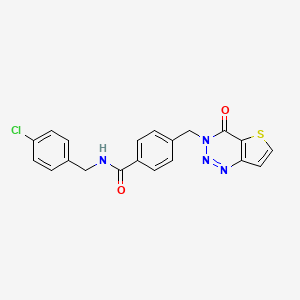 molecular formula C20H15ClN4O2S B2644460 N-[(4-chlorophenyl)methyl]-4-({4-oxo-3H,4H-thieno[3,2-d][1,2,3]triazin-3-yl}methyl)benzamide CAS No. 443671-41-8