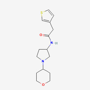 molecular formula C15H22N2O2S B2644468 N-[1-(oxan-4-yl)pyrrolidin-3-yl]-2-(thiophen-3-yl)acetamide CAS No. 2320215-95-8
