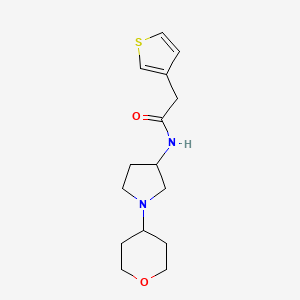 N-(1-(tetrahydro-2H-pyran-4-yl)pyrrolidin-3-yl)-2-(thiophen-3-yl)acetamide