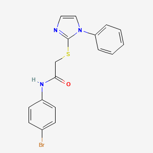 N-(4-bromophenyl)-2-((1-phenyl-1H-imidazol-2-yl)thio)acetamide