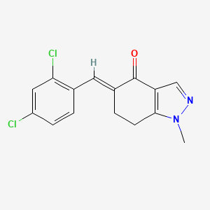 molecular formula C15H12Cl2N2O B2644472 (5E)-5-[(2,4-dichlorophenyl)methylidene]-1-methyl-4,5,6,7-tetrahydro-1H-indazol-4-one CAS No. 860609-89-8