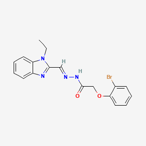 (E)-2-(2-bromophenoxy)-N'-((1-ethyl-1H-benzo[d]imidazol-2-yl)methylene)acetohydrazide