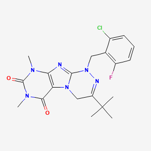 3-(tert-butyl)-1-(2-chloro-6-fluorobenzyl)-7,9-dimethyl-7,9-dihydro-[1,2,4]triazino[3,4-f]purine-6,8(1H,4H)-dione
