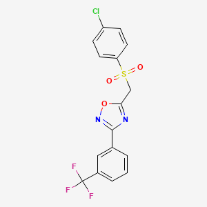 5-(((4-Chlorophenyl)sulfonyl)methyl)-3-(3-(trifluoromethyl)phenyl)-1,2,4-oxadiazole