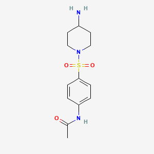 molecular formula C13H19N3O3S B2644492 N-{4-[(4-aminopiperidin-1-yl)sulfonyl]phenyl}acetamide CAS No. 929974-27-6
