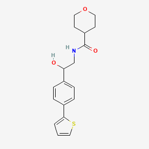 molecular formula C18H21NO3S B2644495 N-{2-hydroxy-2-[4-(thiophen-2-yl)phenyl]ethyl}oxane-4-carboxamide CAS No. 2380184-16-5