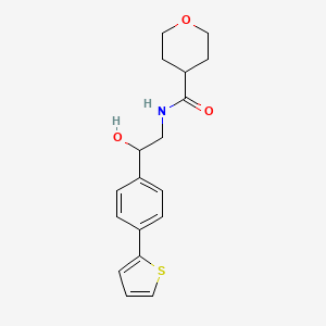 N-[2-Hydroxy-2-(4-thiophen-2-ylphenyl)ethyl]oxane-4-carboxamide