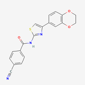 4-cyano-N-(4-(2,3-dihydrobenzo[b][1,4]dioxin-6-yl)thiazol-2-yl)benzamide