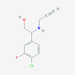 molecular formula C11H11ClFNO B2644503 2-(4-Chloro-3-fluorophenyl)-2-(prop-2-ynylamino)ethanol CAS No. 1645450-54-9