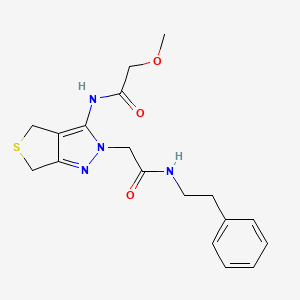2-methoxy-N-(2-(2-oxo-2-(phenethylamino)ethyl)-4,6-dihydro-2H-thieno[3,4-c]pyrazol-3-yl)acetamide