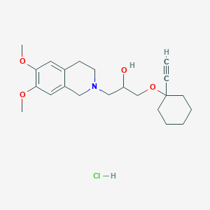 1-(6,7-dimethoxy-3,4-dihydroisoquinolin-2(1H)-yl)-3-((1-ethynylcyclohexyl)oxy)propan-2-ol hydrochloride