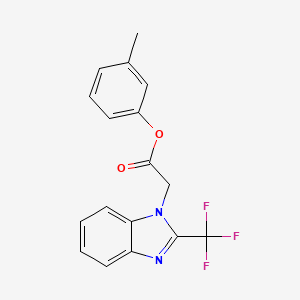 molecular formula C17H13F3N2O2 B2644508 3-methylphenyl 2-[2-(trifluoromethyl)-1H-1,3-benzimidazol-1-yl]acetate CAS No. 672950-91-3