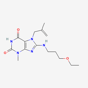 8-((3-ethoxypropyl)amino)-3-methyl-7-(2-methylallyl)-1H-purine-2,6(3H,7H)-dione