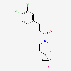 molecular formula C16H17Cl2F2NO B2644514 3-(3,4-Dichlorophenyl)-1-{1,1-difluoro-6-azaspiro[2.5]octan-6-yl}propan-1-one CAS No. 2320886-71-1
