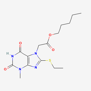 molecular formula C15H22N4O4S B2644522 pentyl 2-(8-(ethylthio)-3-methyl-2,6-dioxo-2,3-dihydro-1H-purin-7(6H)-yl)acetate CAS No. 1421516-67-7