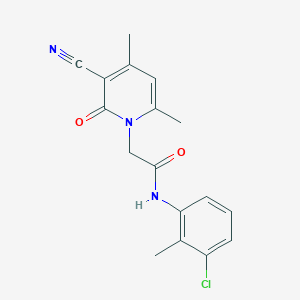 molecular formula C17H16ClN3O2 B2644533 N-(3-chloro-2-methylphenyl)-2-(3-cyano-4,6-dimethyl-2-oxo-1,2-dihydropyridin-1-yl)acetamide CAS No. 932314-81-3