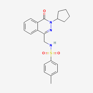 molecular formula C21H23N3O3S B2644540 N-((3-cyclopentyl-4-oxo-3,4-dihydrophthalazin-1-yl)methyl)-4-methylbenzenesulfonamide CAS No. 1448059-62-8