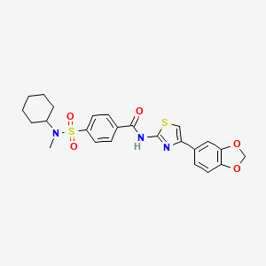 molecular formula C24H25N3O5S2 B2644560 N-(4-(benzo[d][1,3]dioxol-5-yl)thiazol-2-yl)-4-(N-cyclohexyl-N-methylsulfamoyl)benzamide CAS No. 683766-77-0