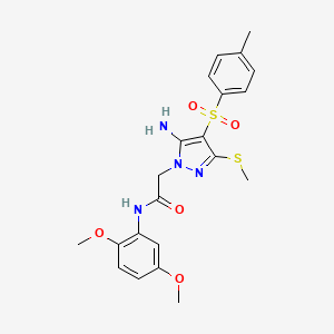 2-(5-amino-3-(methylthio)-4-tosyl-1H-pyrazol-1-yl)-N-(2,5-dimethoxyphenyl)acetamide