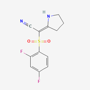 (2E)-[(2,4-difluorophenyl)sulfonyl](pyrrolidin-2-ylidene)acetonitrile
