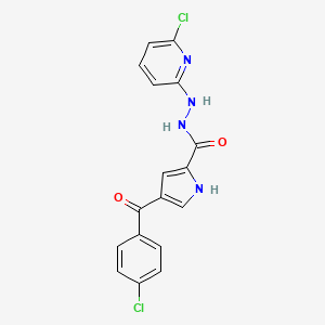 molecular formula C17H12Cl2N4O2 B2644572 4-(4-chlorobenzoyl)-N'-(6-chloropyridin-2-yl)-1H-pyrrole-2-carbohydrazide CAS No. 338403-50-2