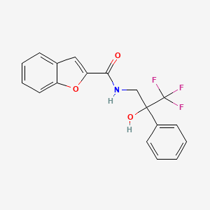 molecular formula C18H14F3NO3 B2644584 N-(3,3,3-trifluoro-2-hydroxy-2-phenylpropyl)-1-benzofuran-2-carboxamide CAS No. 1351615-87-6