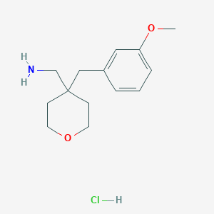 molecular formula C14H22ClNO2 B2644589 4-[(3-Methoxyphenyl)methyl]oxan-4-ylmethanamine hydrochloride CAS No. 1380300-33-3