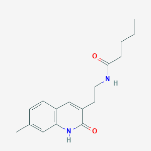 molecular formula C17H22N2O2 B2644611 N-[2-(7-methyl-2-oxo-1,2-dihydroquinolin-3-yl)ethyl]pentanamide CAS No. 851404-41-6