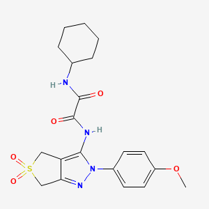 molecular formula C20H24N4O5S B2644624 N'-cyclohexyl-N-[2-(4-methoxyphenyl)-5,5-dioxo-2H,4H,6H-5lambda6-thieno[3,4-c]pyrazol-3-yl]ethanediamide CAS No. 899961-66-1