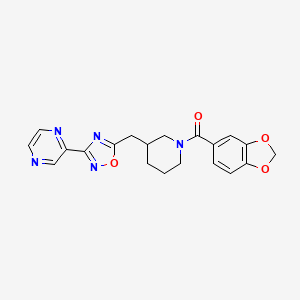 Benzo[d][1,3]dioxol-5-yl(3-((3-(pyrazin-2-yl)-1,2,4-oxadiazol-5-yl)methyl)piperidin-1-yl)methanone