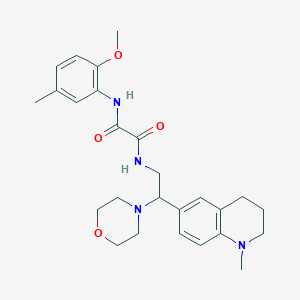 molecular formula C26H34N4O4 B2644645 N-(2-methoxy-5-methylphenyl)-N'-[2-(1-methyl-1,2,3,4-tetrahydroquinolin-6-yl)-2-(morpholin-4-yl)ethyl]ethanediamide CAS No. 921924-57-4