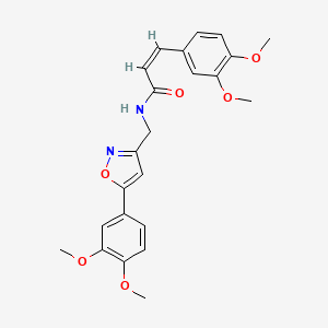 molecular formula C23H24N2O6 B2644647 (Z)-3-(3,4-dimethoxyphenyl)-N-((5-(3,4-dimethoxyphenyl)isoxazol-3-yl)methyl)acrylamide CAS No. 953210-83-8