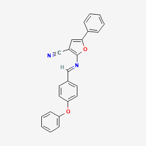 2-{[(E)-(4-phenoxyphenyl)methylidene]amino}-5-phenyl-3-furonitrile